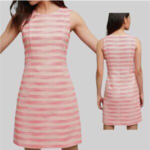 Eliza J Women's Dress Pink/Cream Tweed‎ Striped Metallic Size 10